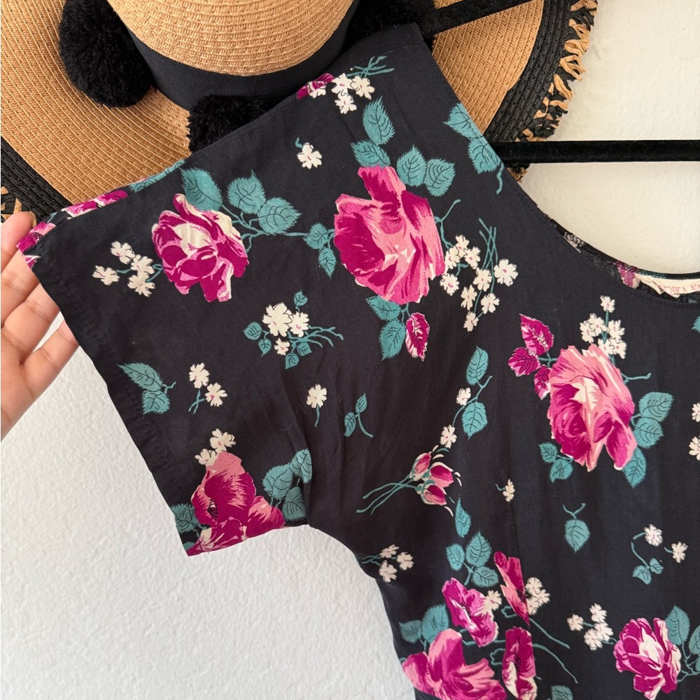 Marrika Nakk Vintage Floral Short Sleeve Mini Dress Prarie Western - Picture 9 of 14